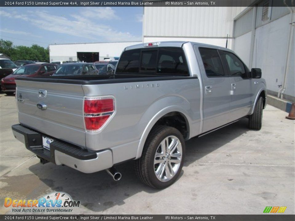 2014 Ford F150 Limited SuperCrew 4x4 Ingot Silver / Limited Marina Blue Leather Photo #5