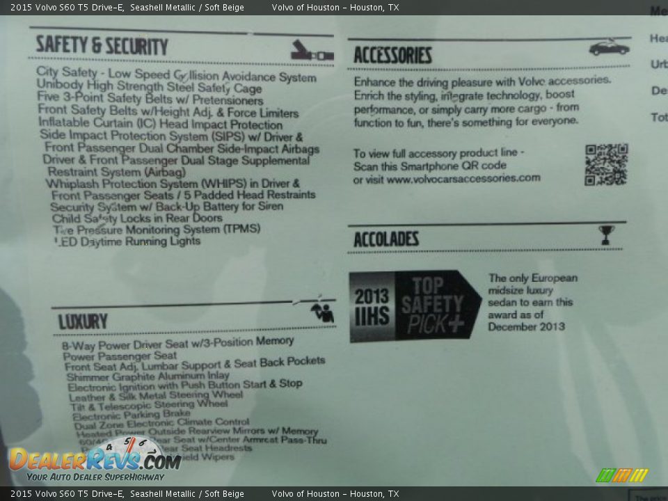 2015 Volvo S60 T5 Drive-E Seashell Metallic / Soft Beige Photo #32