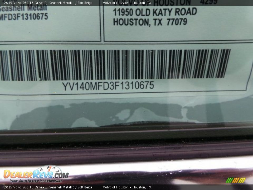 2015 Volvo S60 T5 Drive-E Seashell Metallic / Soft Beige Photo #33