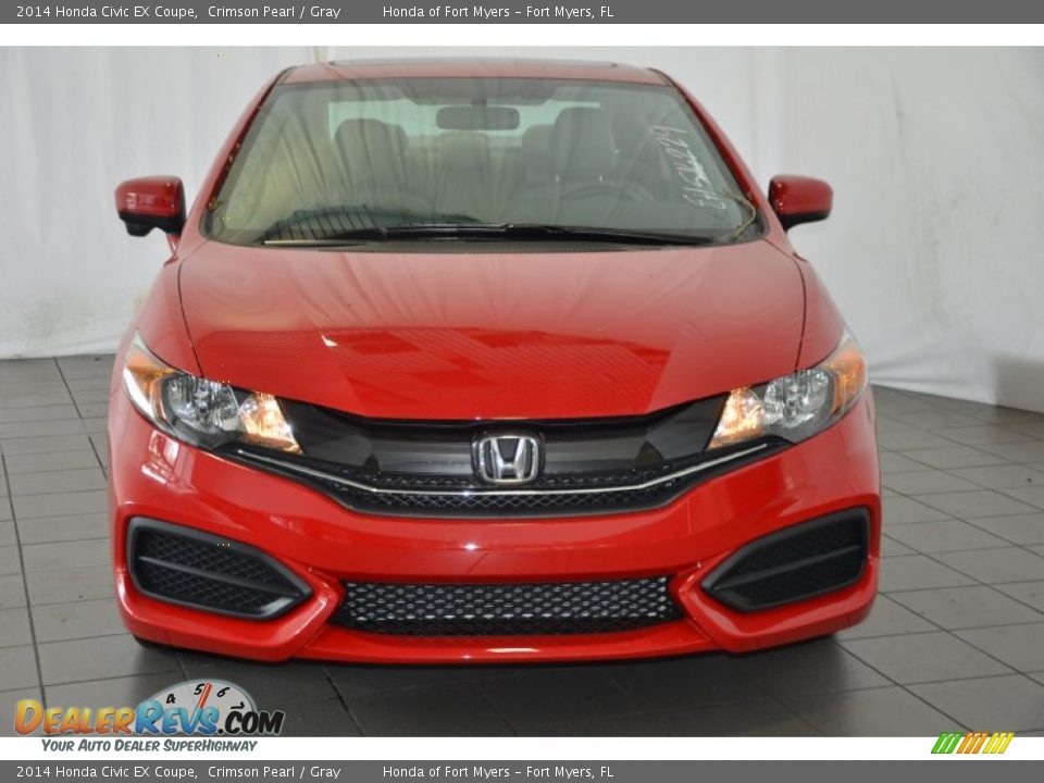 2014 Honda Civic EX Coupe Crimson Pearl / Gray Photo #2