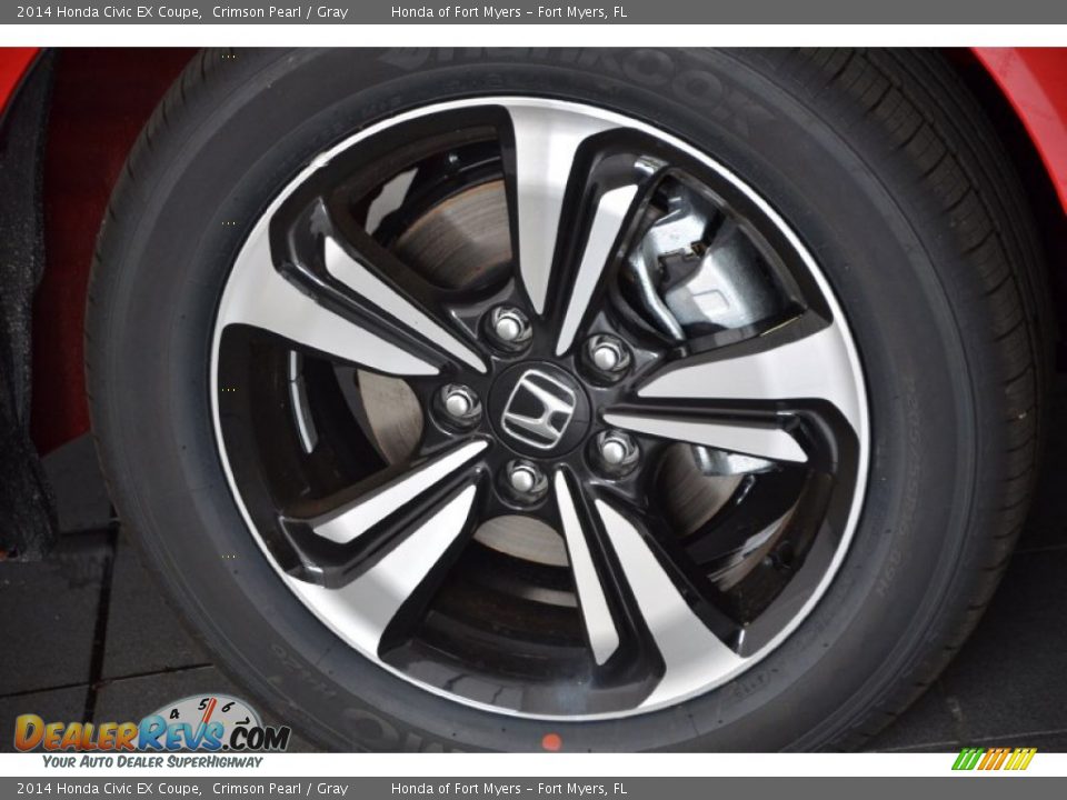 2014 Honda Civic EX Coupe Crimson Pearl / Gray Photo #3