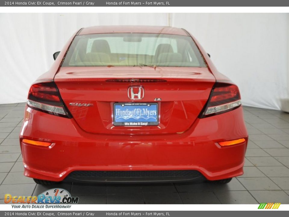 2014 Honda Civic EX Coupe Crimson Pearl / Gray Photo #5