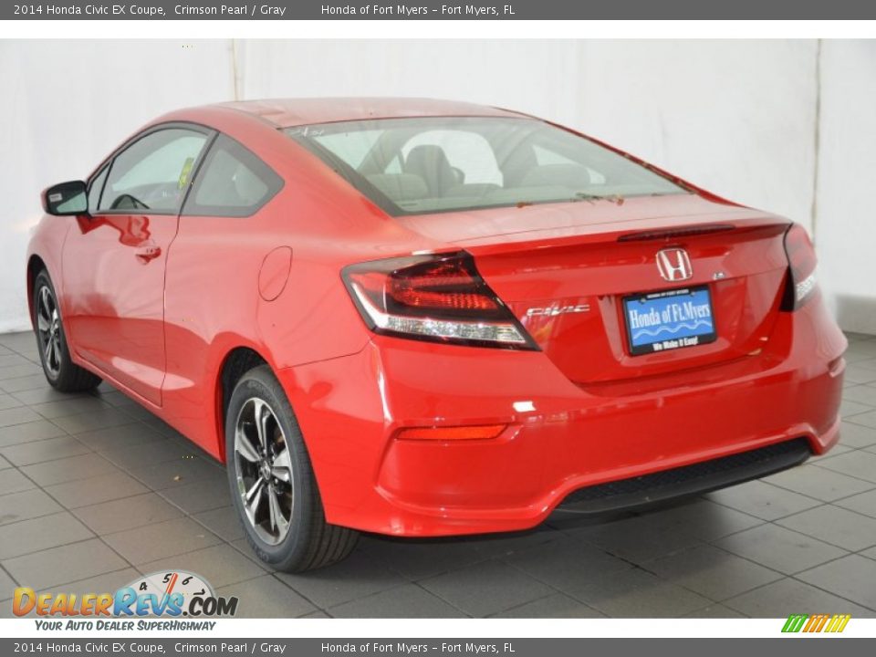 2014 Honda Civic EX Coupe Crimson Pearl / Gray Photo #6