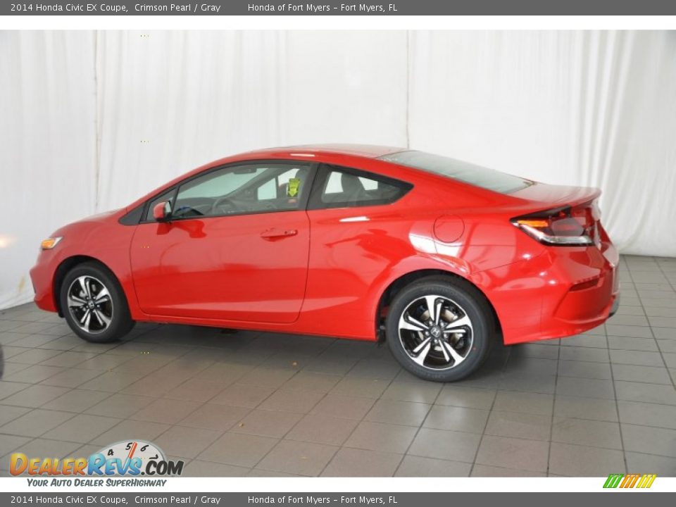 2014 Honda Civic EX Coupe Crimson Pearl / Gray Photo #7