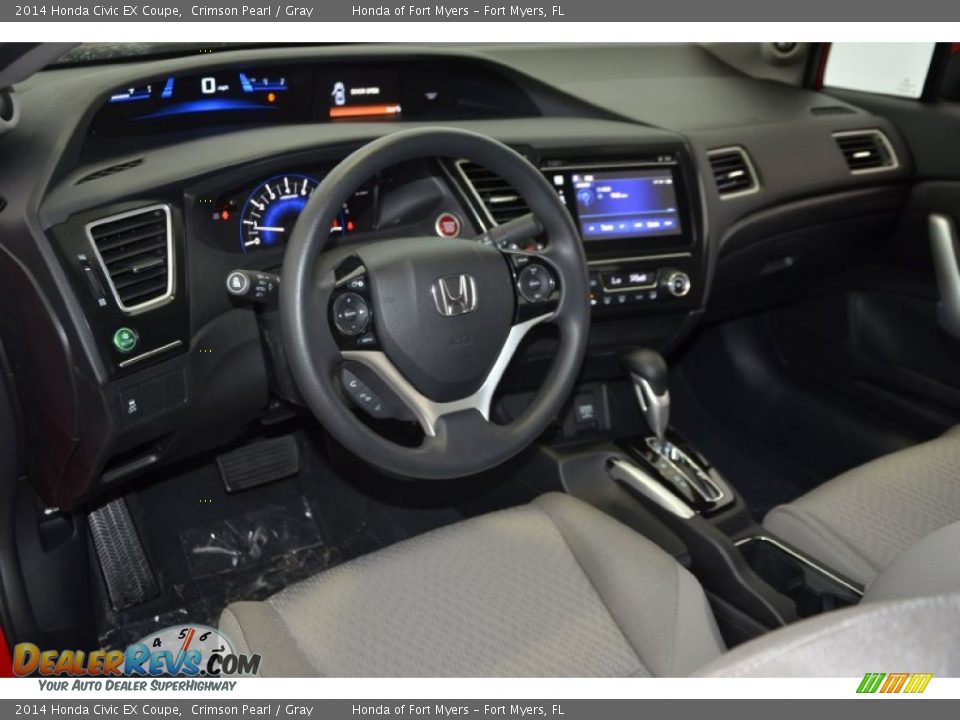 2014 Honda Civic EX Coupe Crimson Pearl / Gray Photo #9