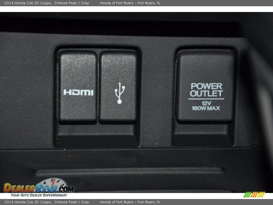 2014 Honda Civic EX Coupe Crimson Pearl / Gray Photo #13