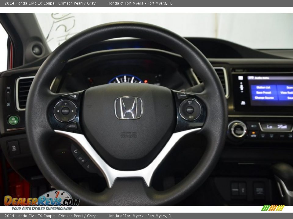 2014 Honda Civic EX Coupe Crimson Pearl / Gray Photo #16
