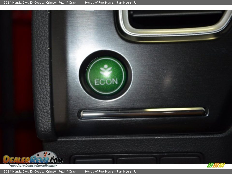 2014 Honda Civic EX Coupe Crimson Pearl / Gray Photo #19