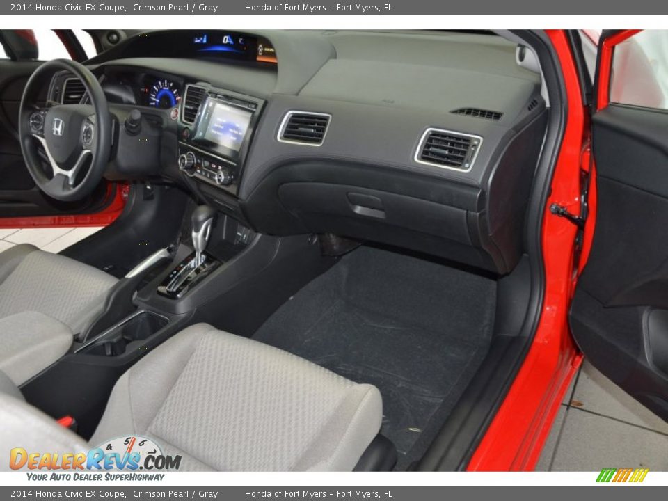 2014 Honda Civic EX Coupe Crimson Pearl / Gray Photo #23