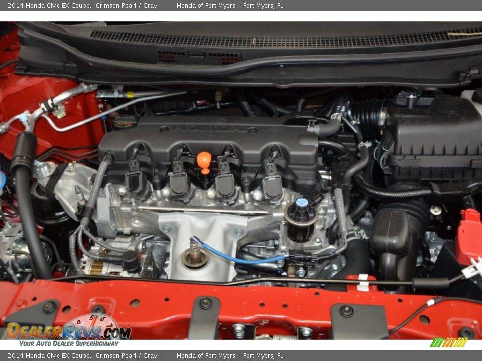 2014 Honda Civic EX Coupe Crimson Pearl / Gray Photo #24