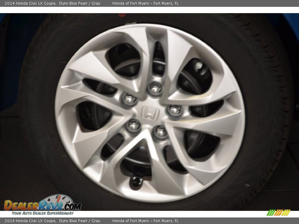 2014 Honda Civic LX Coupe Dyno Blue Pearl / Gray Photo #3