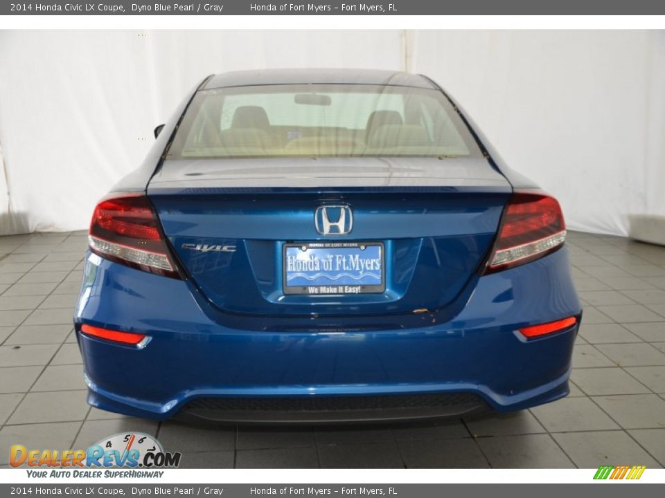 2014 Honda Civic LX Coupe Dyno Blue Pearl / Gray Photo #6