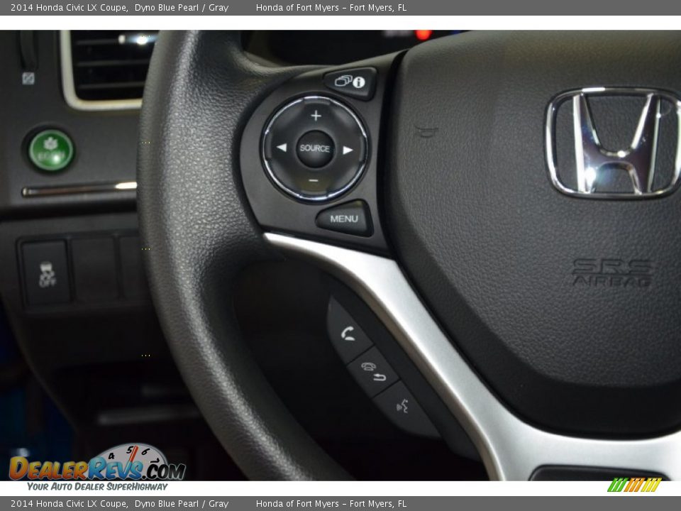 2014 Honda Civic LX Coupe Dyno Blue Pearl / Gray Photo #17