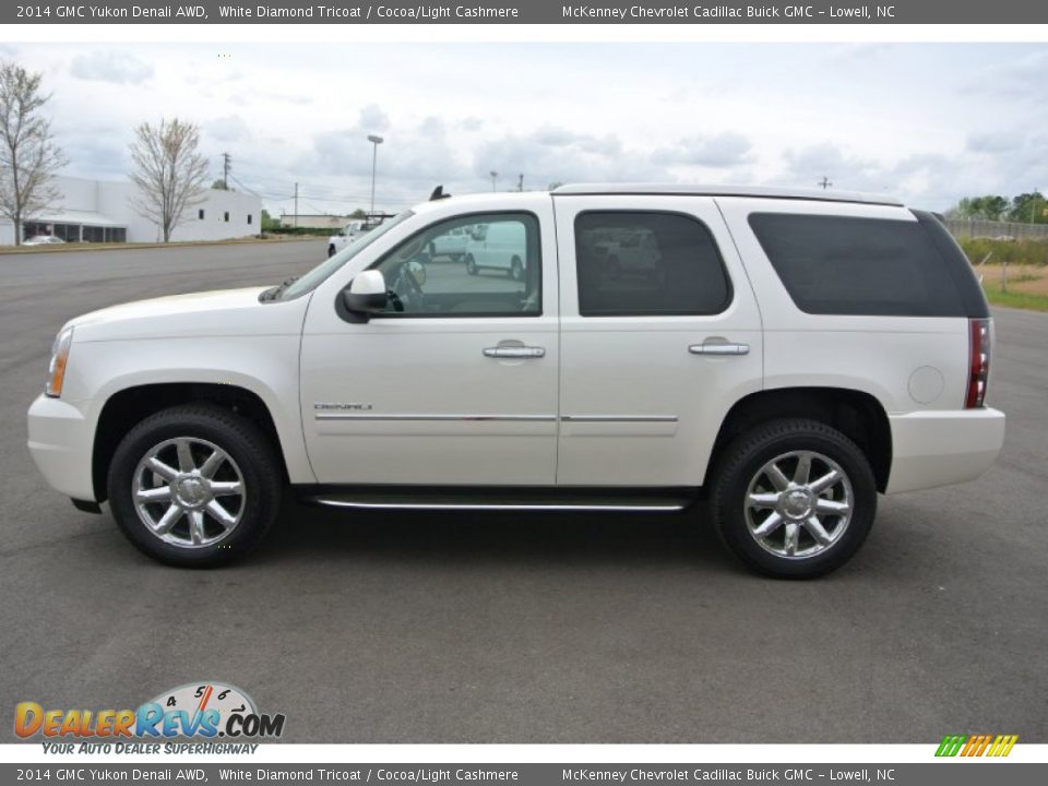 2014 GMC Yukon Denali AWD White Diamond Tricoat / Cocoa/Light Cashmere Photo #3