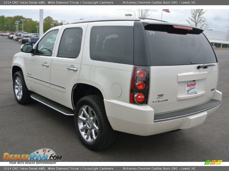 2014 GMC Yukon Denali AWD White Diamond Tricoat / Cocoa/Light Cashmere Photo #4