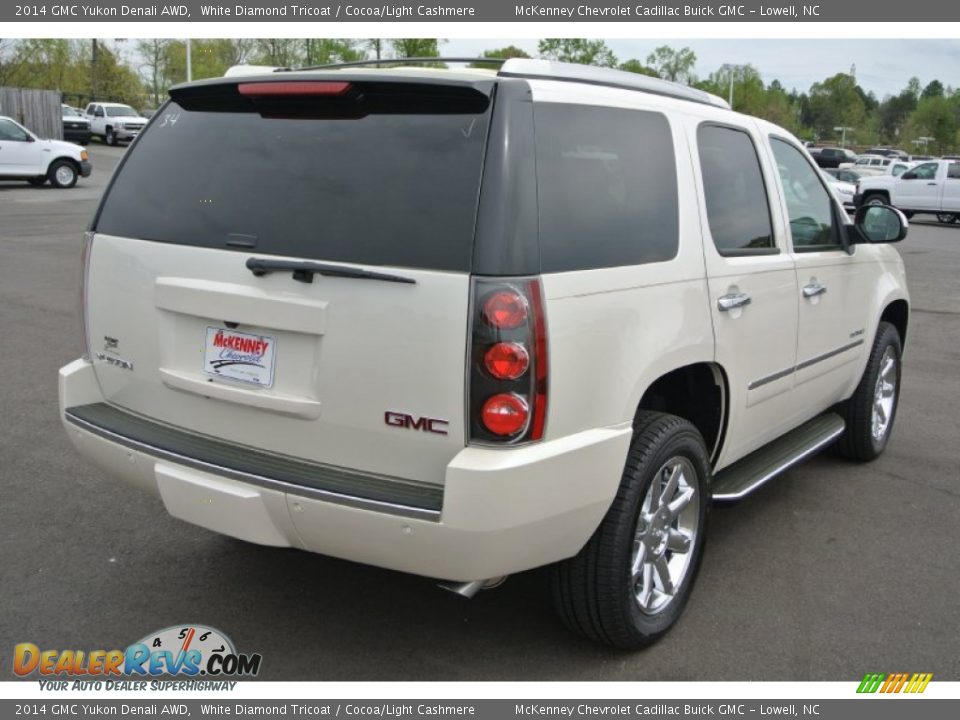 2014 GMC Yukon Denali AWD White Diamond Tricoat / Cocoa/Light Cashmere Photo #5