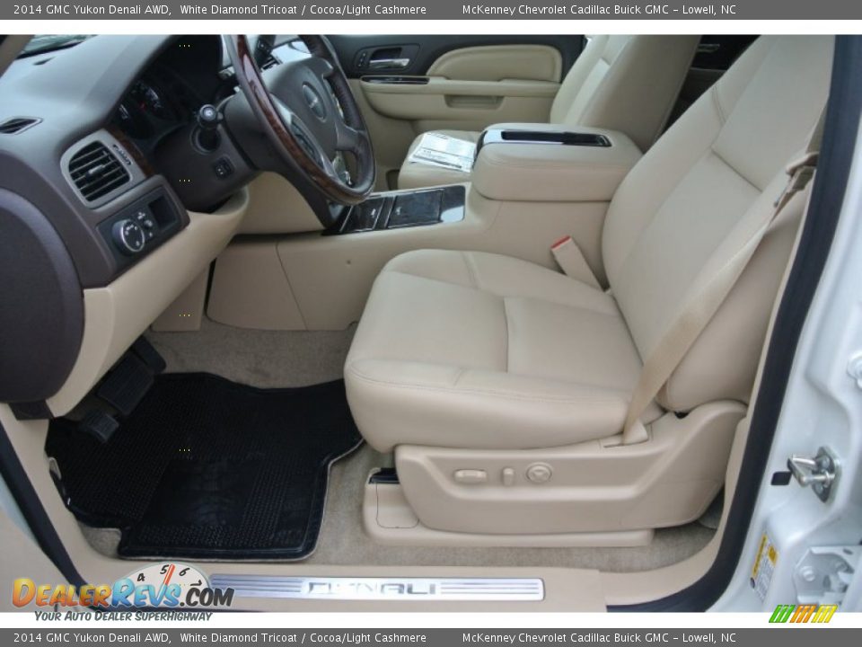 2014 GMC Yukon Denali AWD White Diamond Tricoat / Cocoa/Light Cashmere Photo #8