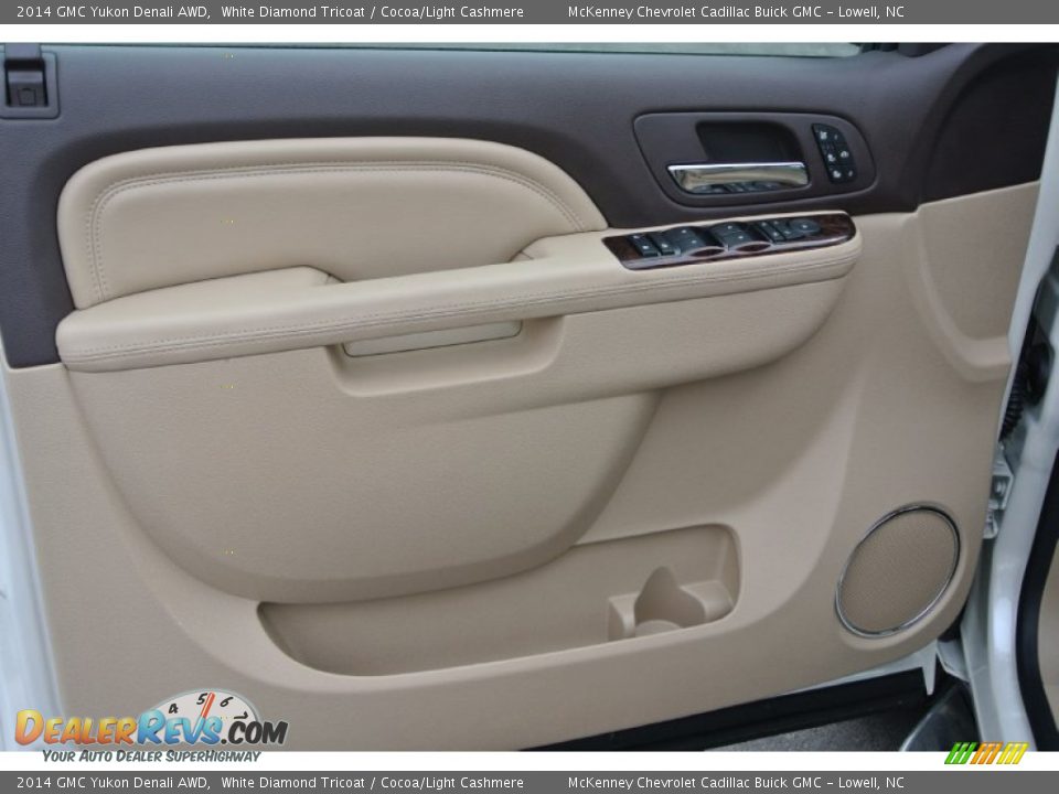 2014 GMC Yukon Denali AWD White Diamond Tricoat / Cocoa/Light Cashmere Photo #9