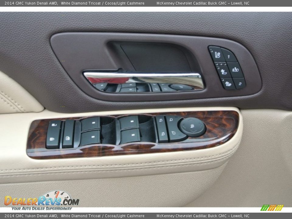 2014 GMC Yukon Denali AWD White Diamond Tricoat / Cocoa/Light Cashmere Photo #10