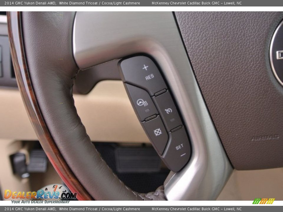 2014 GMC Yukon Denali AWD White Diamond Tricoat / Cocoa/Light Cashmere Photo #15