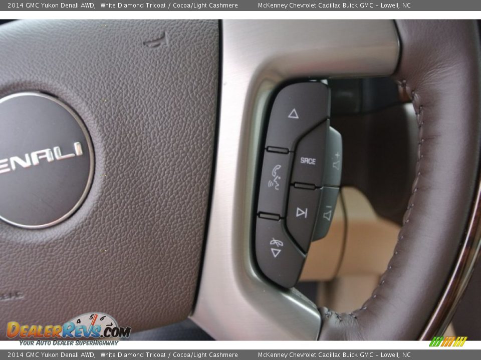2014 GMC Yukon Denali AWD White Diamond Tricoat / Cocoa/Light Cashmere Photo #16