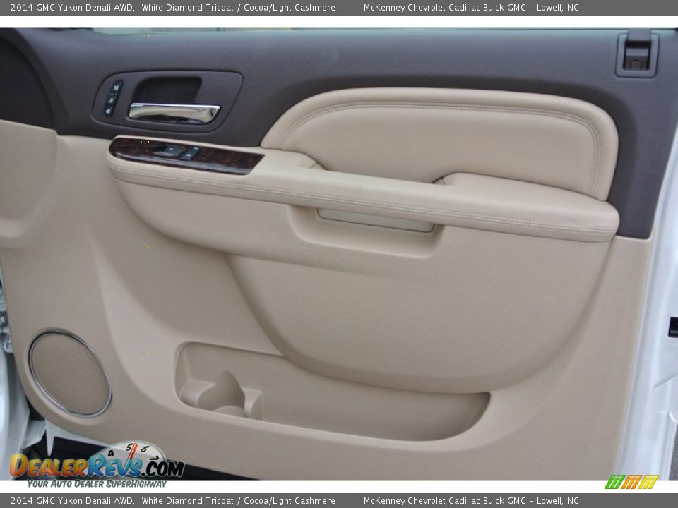 2014 GMC Yukon Denali AWD White Diamond Tricoat / Cocoa/Light Cashmere Photo #24