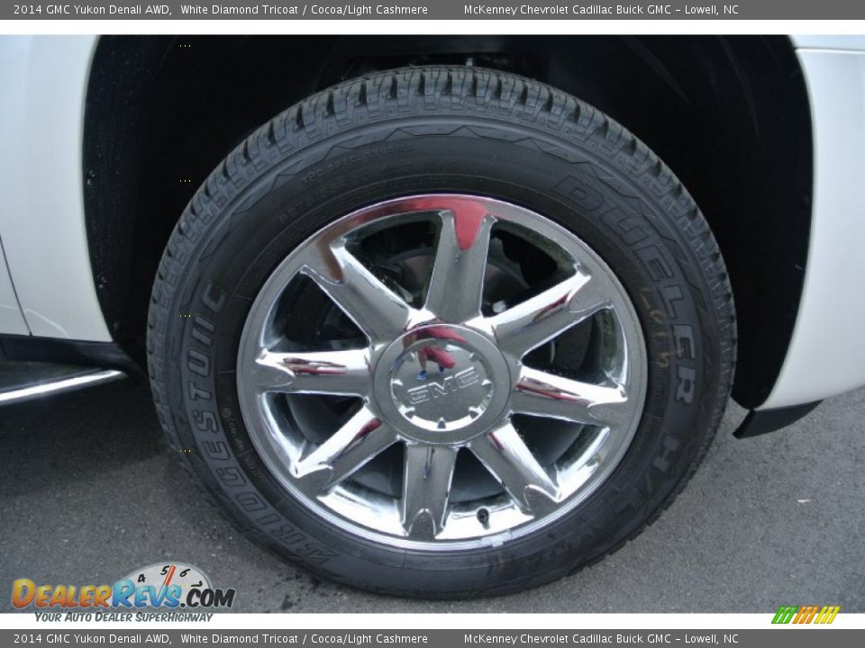2014 GMC Yukon Denali AWD White Diamond Tricoat / Cocoa/Light Cashmere Photo #26