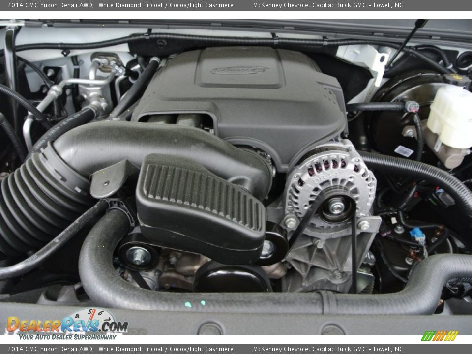 2014 GMC Yukon Denali AWD White Diamond Tricoat / Cocoa/Light Cashmere Photo #27
