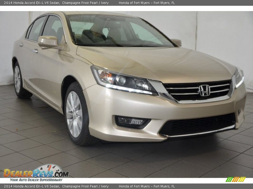 2014 Honda Accord EX-L V6 Sedan Champagne Frost Pearl / Ivory Photo #1