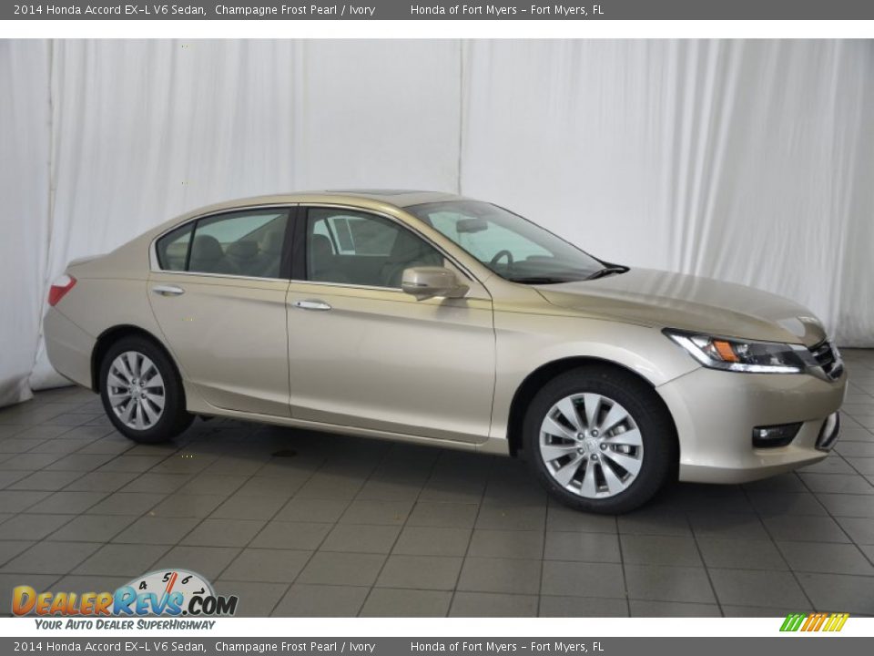 2014 Honda Accord EX-L V6 Sedan Champagne Frost Pearl / Ivory Photo #4