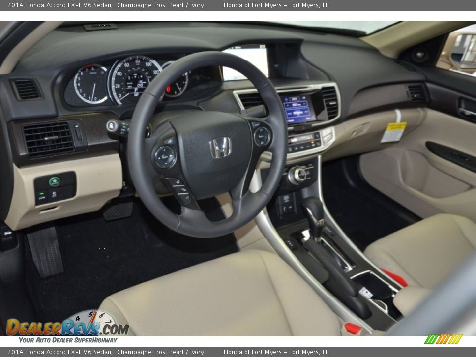 2014 Honda Accord EX-L V6 Sedan Champagne Frost Pearl / Ivory Photo #10