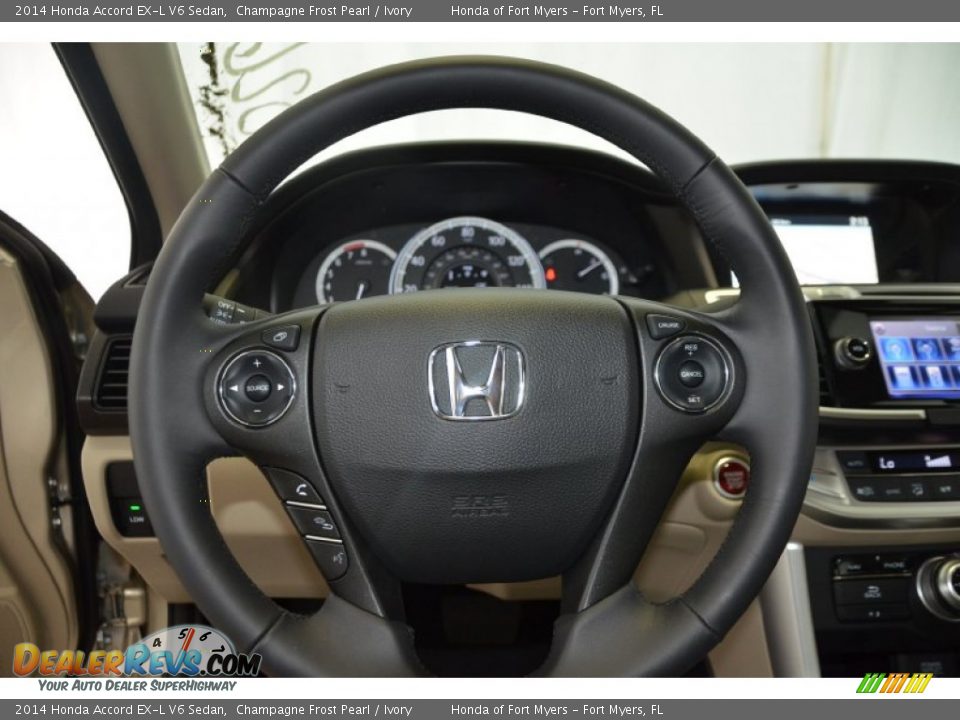 2014 Honda Accord EX-L V6 Sedan Champagne Frost Pearl / Ivory Photo #22