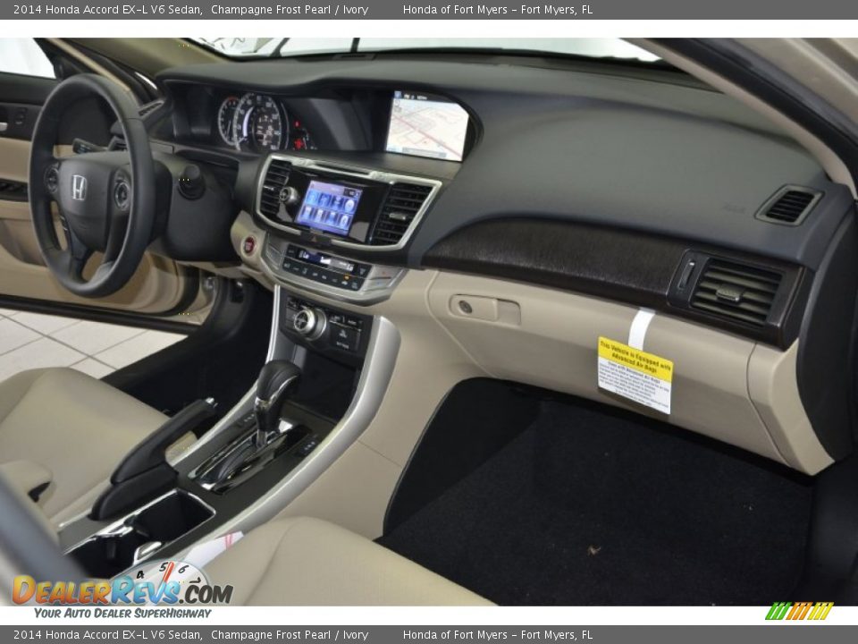 2014 Honda Accord EX-L V6 Sedan Champagne Frost Pearl / Ivory Photo #31