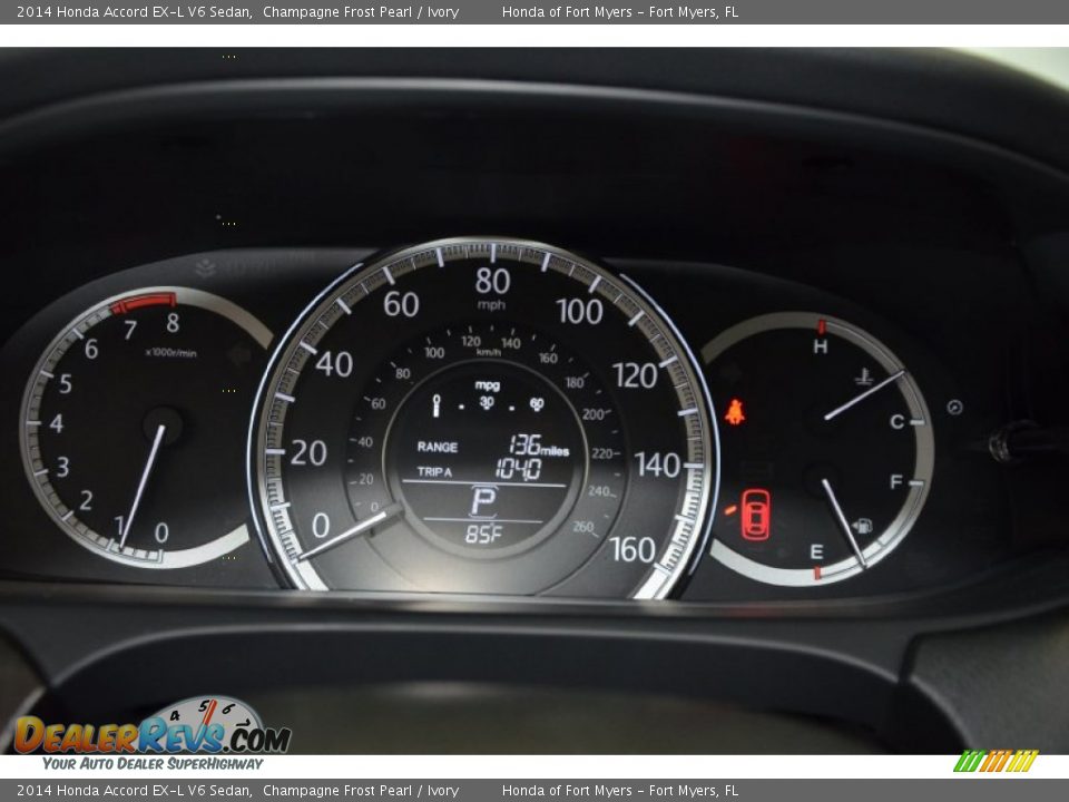 2014 Honda Accord EX-L V6 Sedan Champagne Frost Pearl / Ivory Photo #33