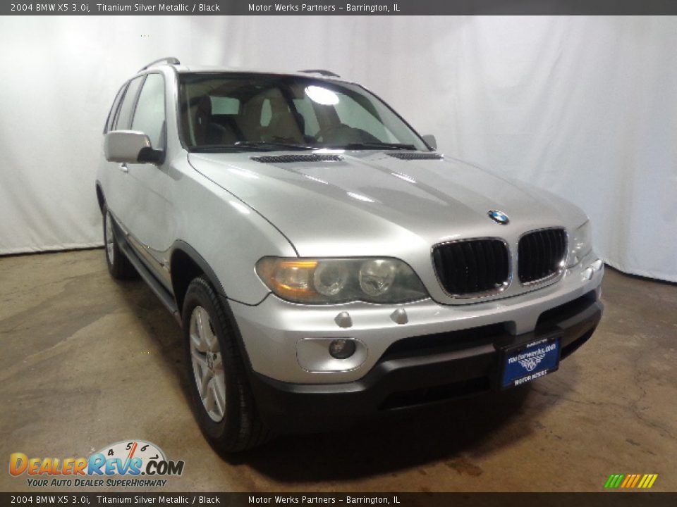 2004 BMW X5 3.0i Titanium Silver Metallic / Black Photo #2