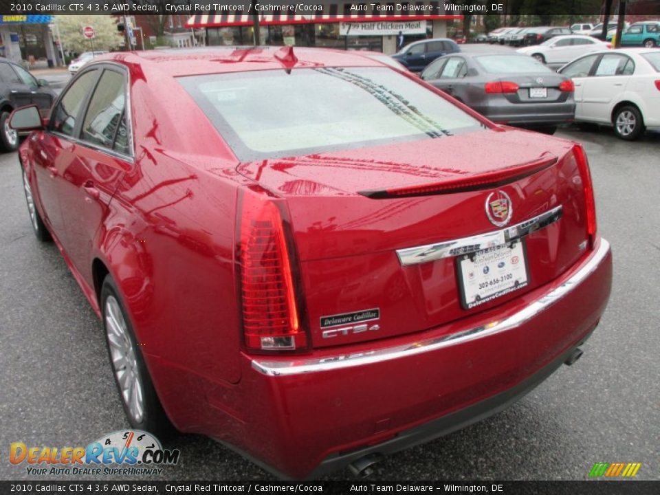 2010 Cadillac CTS 4 3.6 AWD Sedan Crystal Red Tintcoat / Cashmere/Cocoa Photo #4