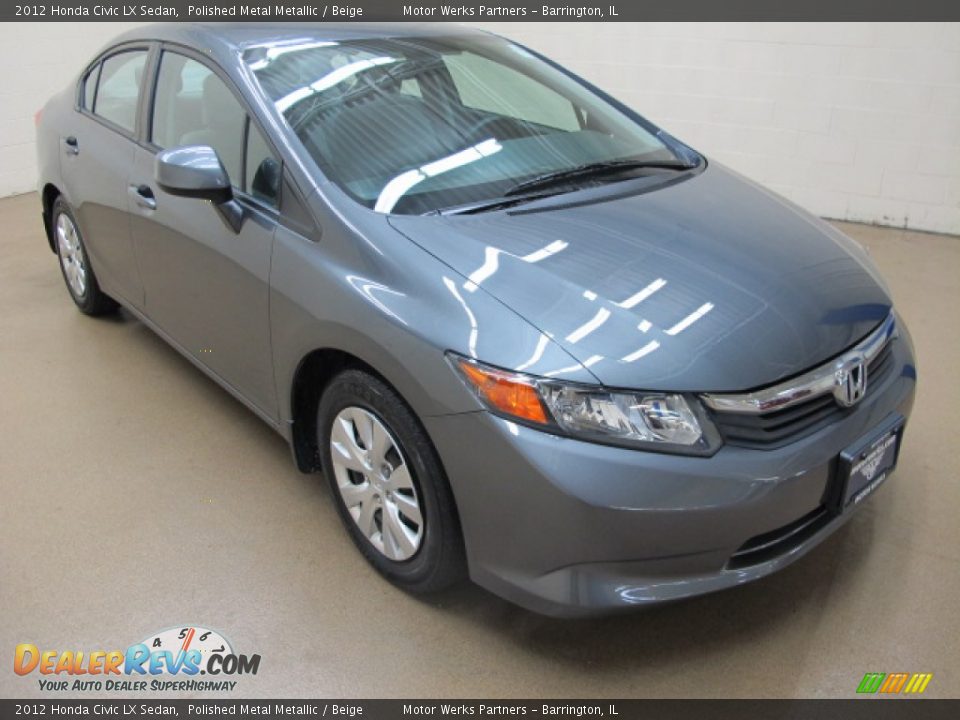 2012 Honda Civic LX Sedan Polished Metal Metallic / Beige Photo #1