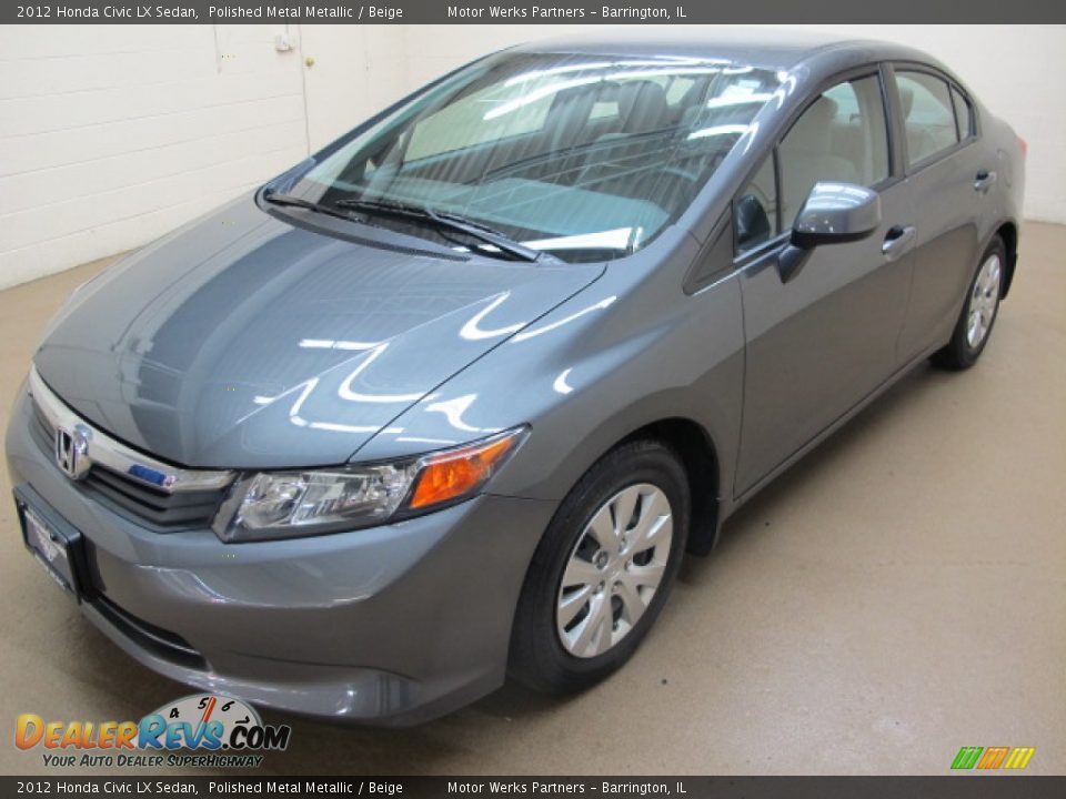 2012 Honda Civic LX Sedan Polished Metal Metallic / Beige Photo #4