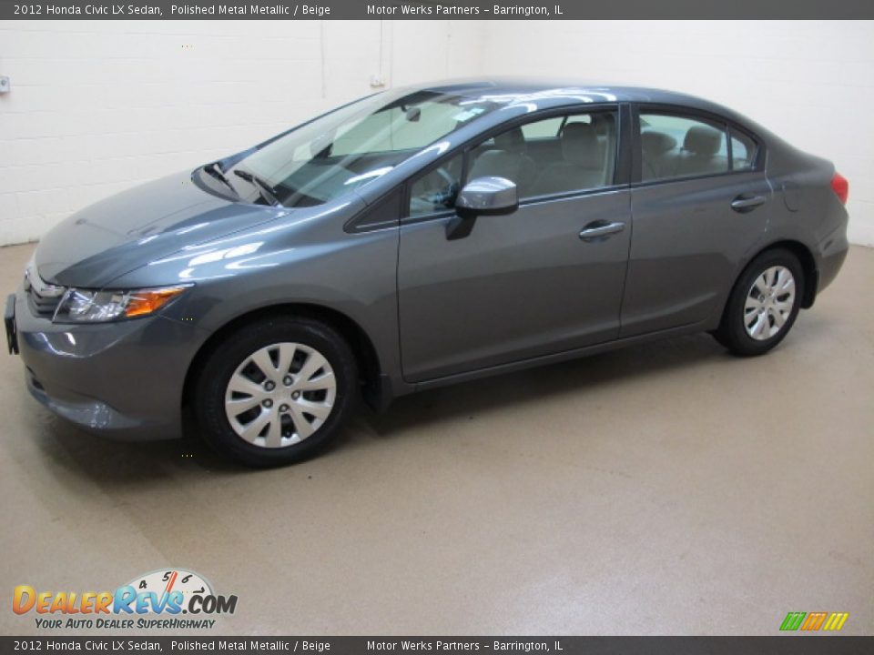 2012 Honda Civic LX Sedan Polished Metal Metallic / Beige Photo #5
