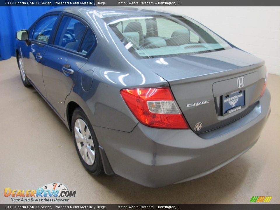 2012 Honda Civic LX Sedan Polished Metal Metallic / Beige Photo #6