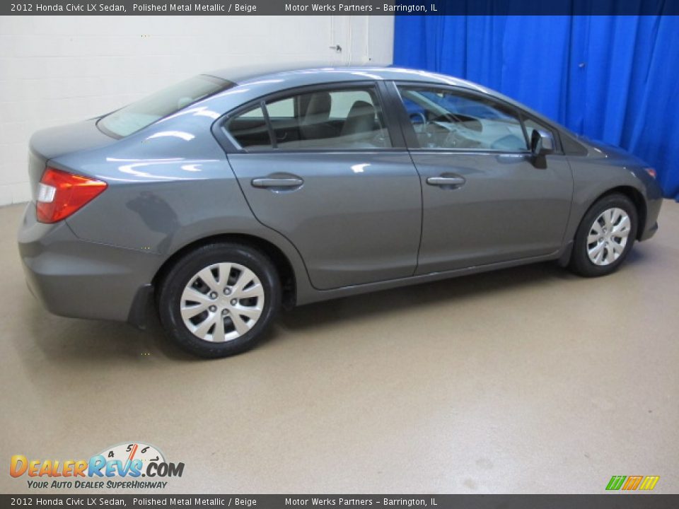 2012 Honda Civic LX Sedan Polished Metal Metallic / Beige Photo #10
