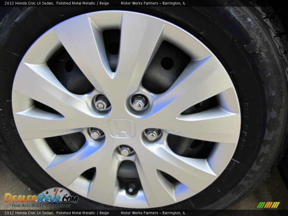2012 Honda Civic LX Sedan Polished Metal Metallic / Beige Photo #12