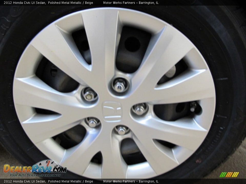 2012 Honda Civic LX Sedan Polished Metal Metallic / Beige Photo #13