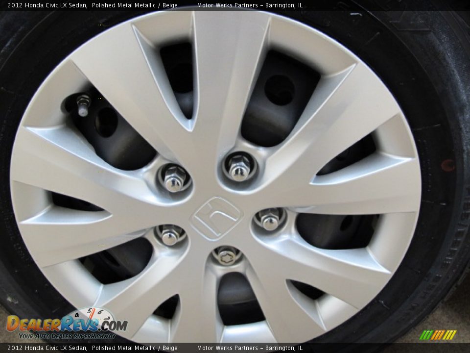 2012 Honda Civic LX Sedan Polished Metal Metallic / Beige Photo #14