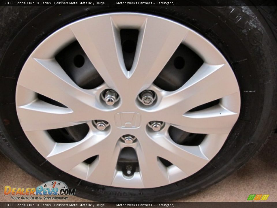 2012 Honda Civic LX Sedan Polished Metal Metallic / Beige Photo #15