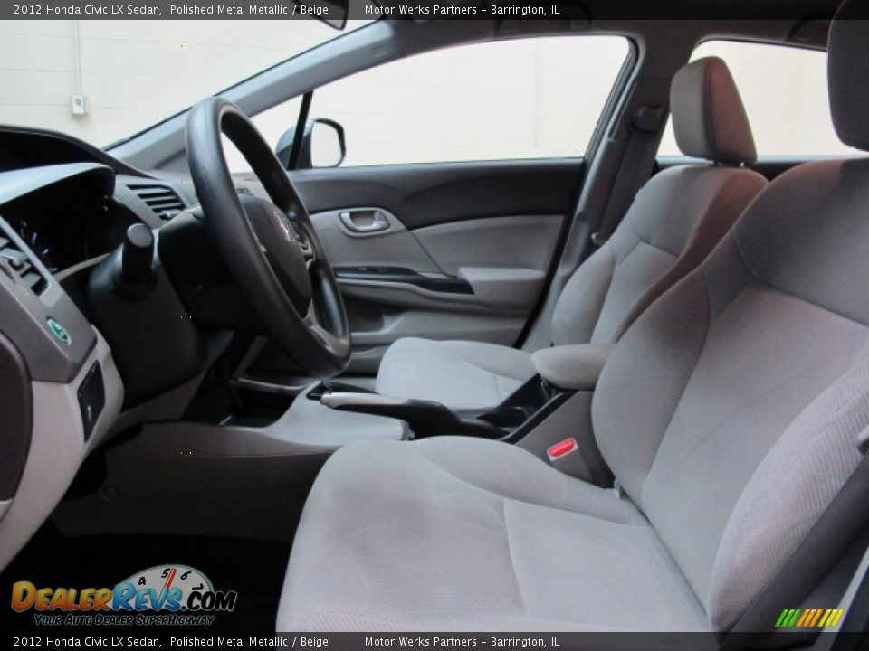 2012 Honda Civic LX Sedan Polished Metal Metallic / Beige Photo #16