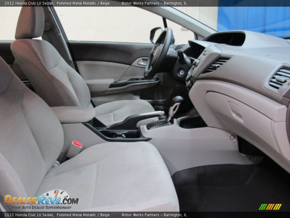 2012 Honda Civic LX Sedan Polished Metal Metallic / Beige Photo #22