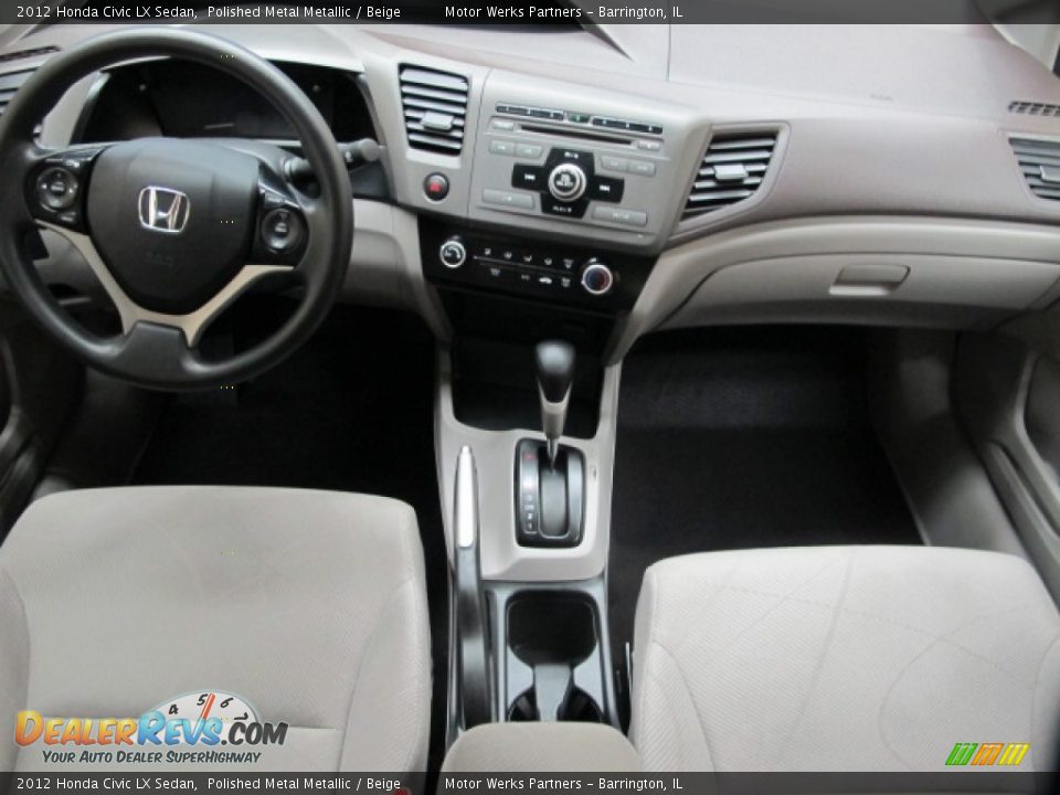 2012 Honda Civic LX Sedan Polished Metal Metallic / Beige Photo #25