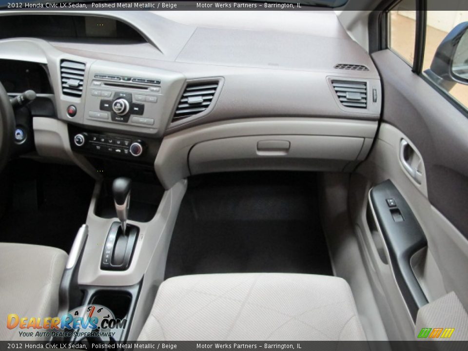 2012 Honda Civic LX Sedan Polished Metal Metallic / Beige Photo #26