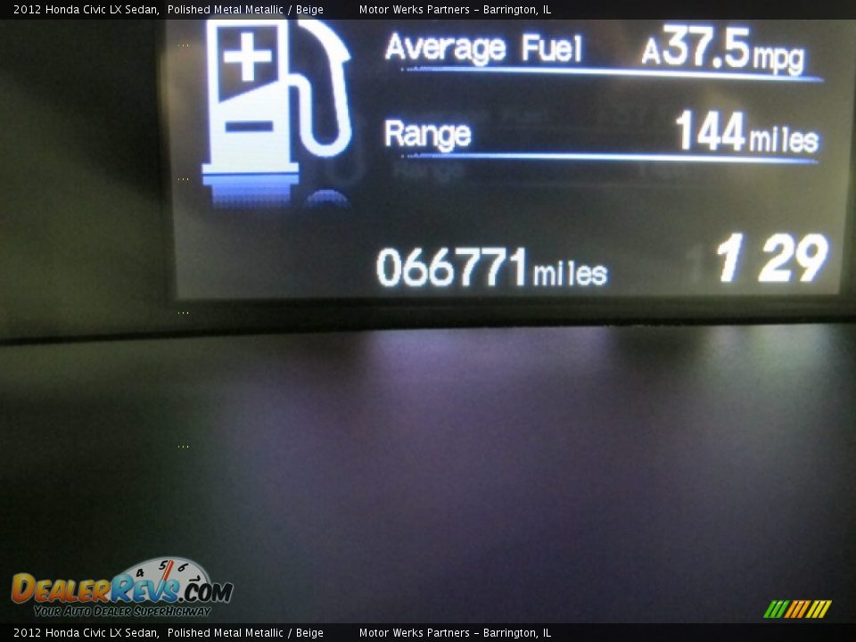 2012 Honda Civic LX Sedan Polished Metal Metallic / Beige Photo #28